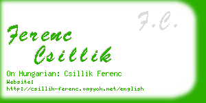 ferenc csillik business card